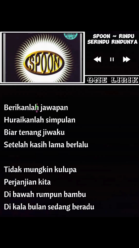 Spoon ~ rindu serindu rindunya  #spoon #lirik #sound #popular #slowrockmalaysia 