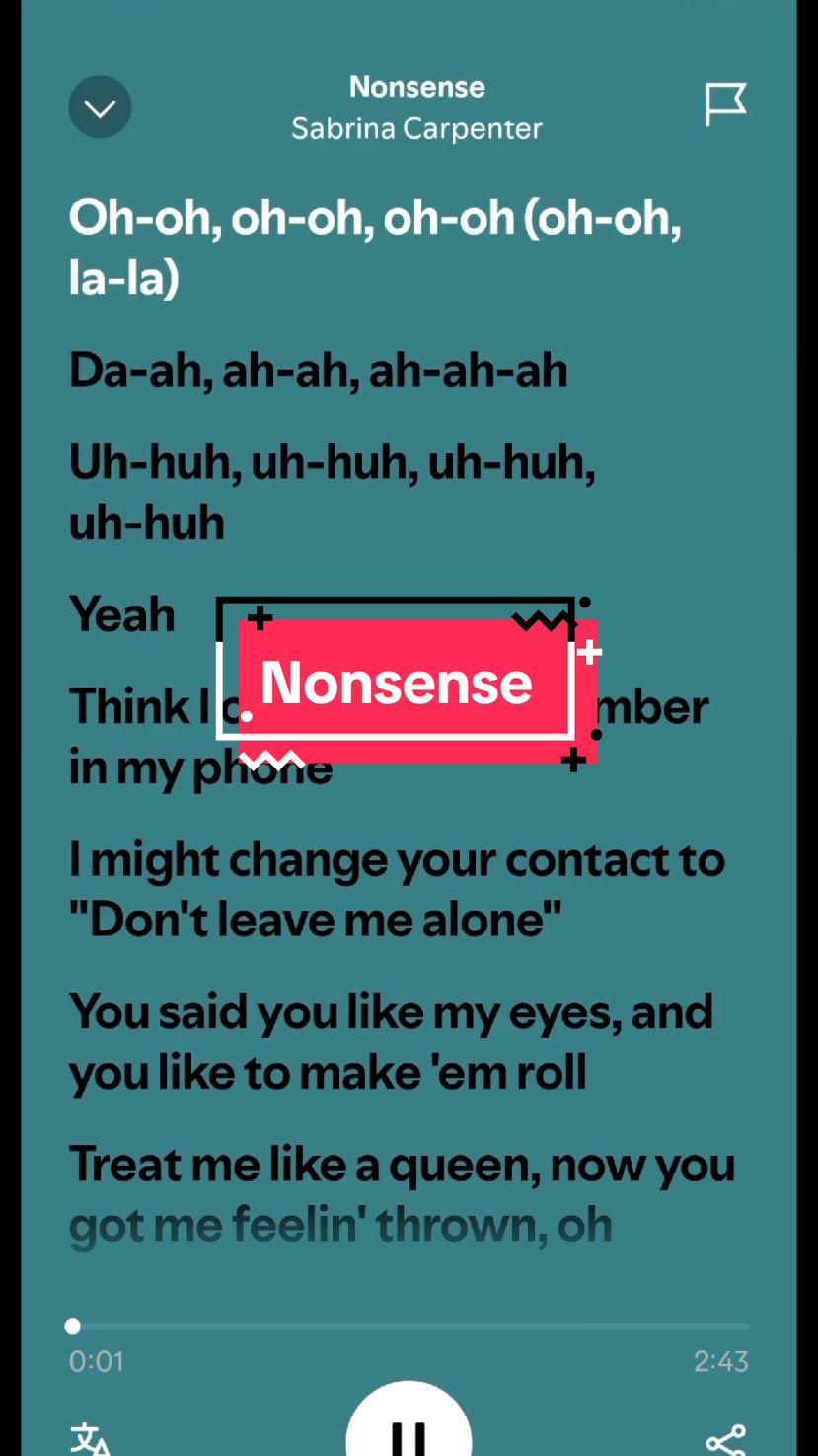 #nonsense #sabrinacarpenter #lyrics #lyrics_songs #spotify #fy #liriklagu 