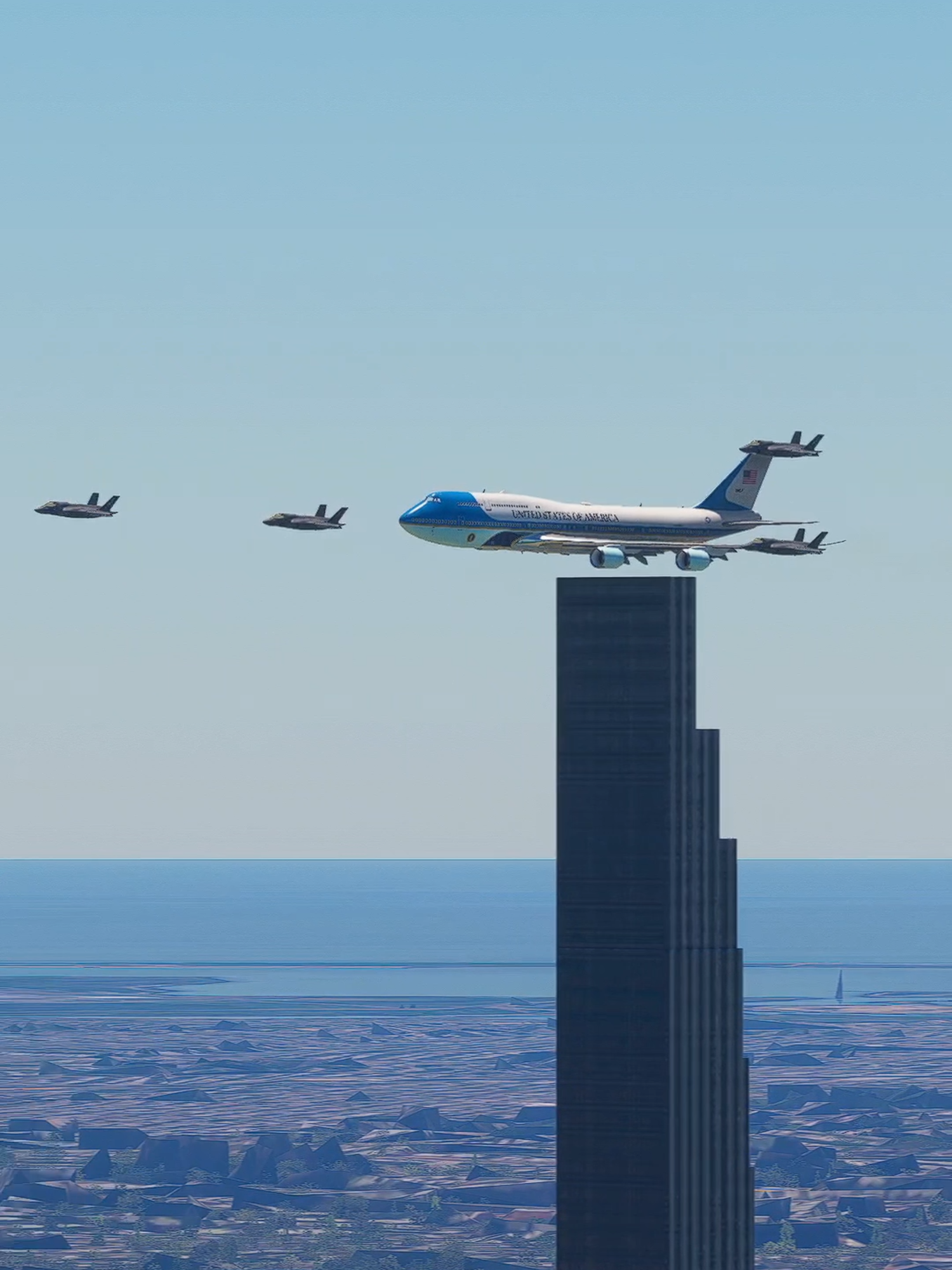 United States Jet Fighters F-35 escorting Air Force One and landing #aviation #f35 #airforceone #usa