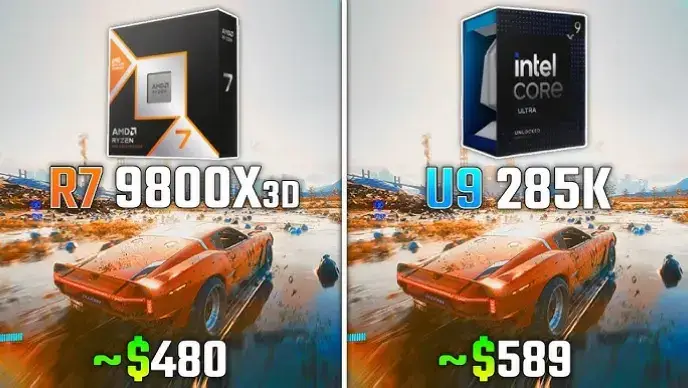 Intel Core Ultra 9 285K vs AMD Ryzen 7 7800X3D 1080p #benchmark #games #setup #amd #intel #techtok #pcgaming 