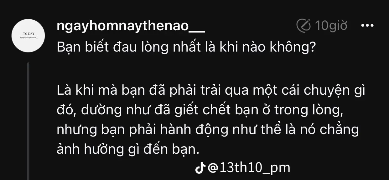 Chẳng có nỗi đau nào bằng nỗi đau này , m xl em của m , m nợ em 1 gđ hạnh phúc , nợ e 1 kiếp người mong em có thể hiểu cho m , em ơi đến tận bh m dằn vặt, m phải làm sao đây hả em , m đã rất mệt mỏi trong thời gian này, m xin lỗi em vì đã để em chịu nhiều thiệt thòi từ những ngày đầu tiên ,em có mặt trên cuộc đời này, , m kh nên làm như thế , m có lỗi với em nhiều lắm , m sai m xin lỗi em , m còn quá trẻ m phải chạy đua với cuộc sống để lo 1 phần cho bản thân , m không bảo vệ được em , m k đủ dũng cảm e à 