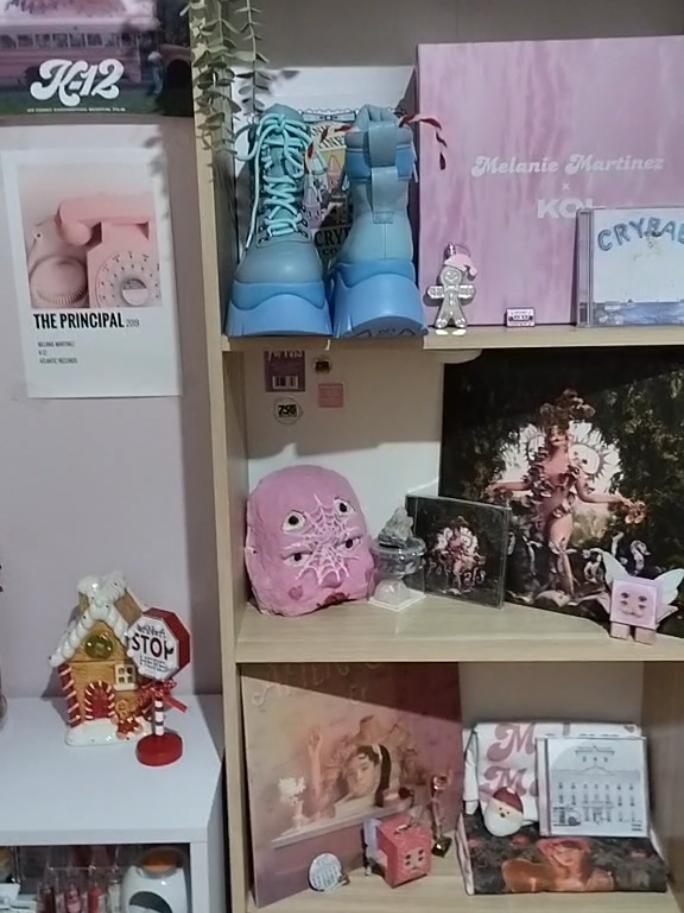 shelf remake again💕#mel #merch #shelf #remake #sippy #cup #sippycup #crybaby #k12 #portals #items #stuff #official #unoficial #decorations #diys #again #melanie #martinez #melaniemartinez 