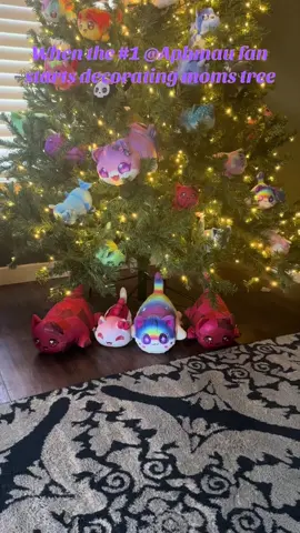 All the @Aphmau memeows on my tree I hope mom doesn’t get mad. #christmas #aphmau #meemeows #aphmaufan 