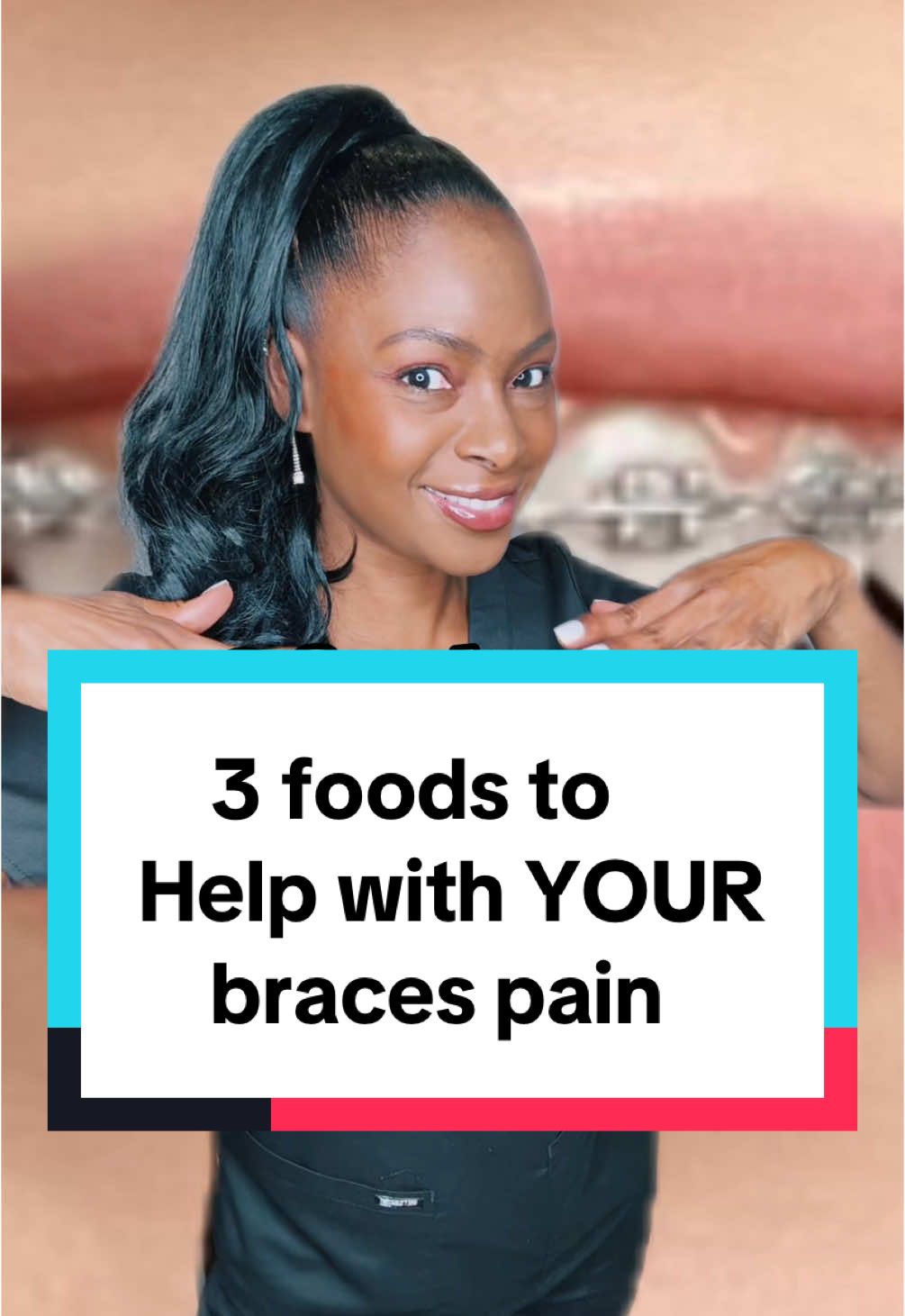 This is great after getting braces on for the first time or after an adjustment. Make sure you speak to  your orthodontist if you experience braces pain because there can be other reasons like a pokey wire for example #tiktokpartner #bracespain #hygienistoftiktok   #braceson #bracesadjustment 