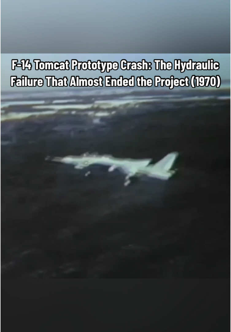 On December 30, 1970, the first F-14 prototype (BuNo 157980) was on its second test flight at Grumman’s Calverton, New York facility. During the flight, a chase plane noticed smoke trailing from the Tomcat. Shortly after, pilot William Miller reported a primary hydraulic failure and turned back to Calverton. While attempting to lower the landing gear with an emergency nitrogen system, a secondary hydraulic system failure occurred, leaving only a minimal backup (the Combat Survival System) to operate rudders and tailerons. Near the final approach, this backup also began to falter, forcing Miller and co-pilot Robert Smyth to eject just 25 feet above the trees. Both escaped with minor injuries and were back in the control tower within half an hour, despite their families having watched the harrowing event unfold. An investigation revealed that both hydraulic systems suffered from fatigue failures due to resonance issues with the titanium hydraulic lines. The titanium pipes, chosen for their light weight, ultimately proved too sensitive to certain vibrations, leading to this rare double hydraulic failure. This experience led Grumman to switch to stainless steel lines in later models to prevent similar incidents.  Video edit: @aviationmafia - Sources: TheAviationGeekclub & TheAviationist - #F14 #Tomcat #Crash #History #Aviation #Pilot #AvGeek #Military #Aerospace #JetPlane