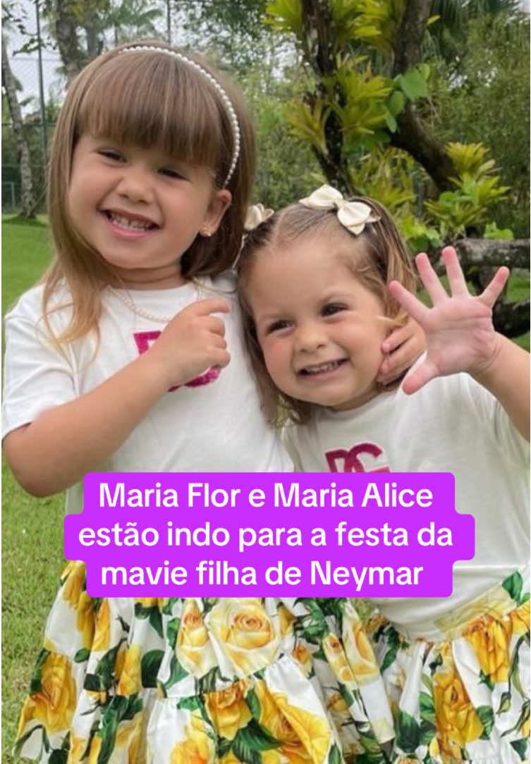 Maria flor e maria alice no aniversário de mavie e neymar #mariaflor #virginia #mariaflorfonseca #mariaalicefonseca 