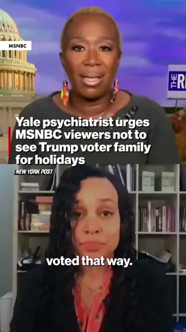 #Yale psychiatrist urges #MSNBC viewers not to see their #Trump voter family for the holidays.
