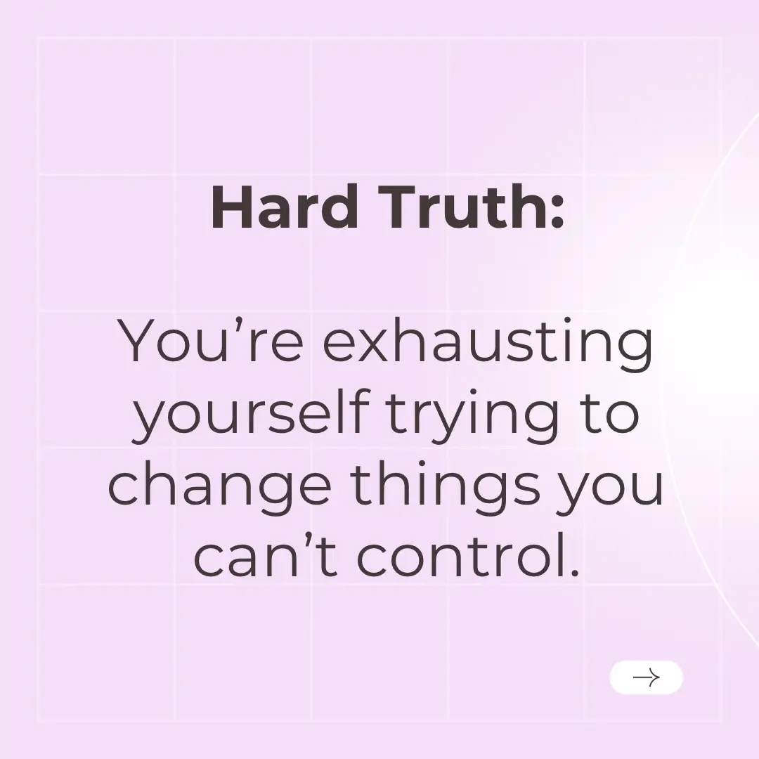 I used to think accepting things meant giving up, settling, or letting go of my dreams. It’s not. What I discovered and what I’ve watched transform my clients’ lives is that radical acceptance isn’t about giving up. It’s about giving yourself permission to stop fighting  what IS. It’s about releasing the exhausting grip of ‘should be’ and ‘if only’.  Because what if you could redirect all that energy into actually moving forward????  So acceptance is not the end. It’s actually the beginning of a new chapter where you’re no longer at war with yourself. #acceptance #selfacceptance #selfcompassion #selflove #mindsetshift