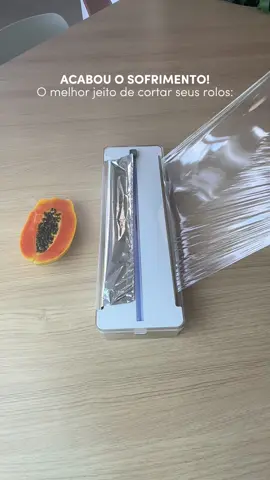 E esse organizador e cortador de rolos? #portarolos #plasticofilme #asmr #organizadordegavetas 