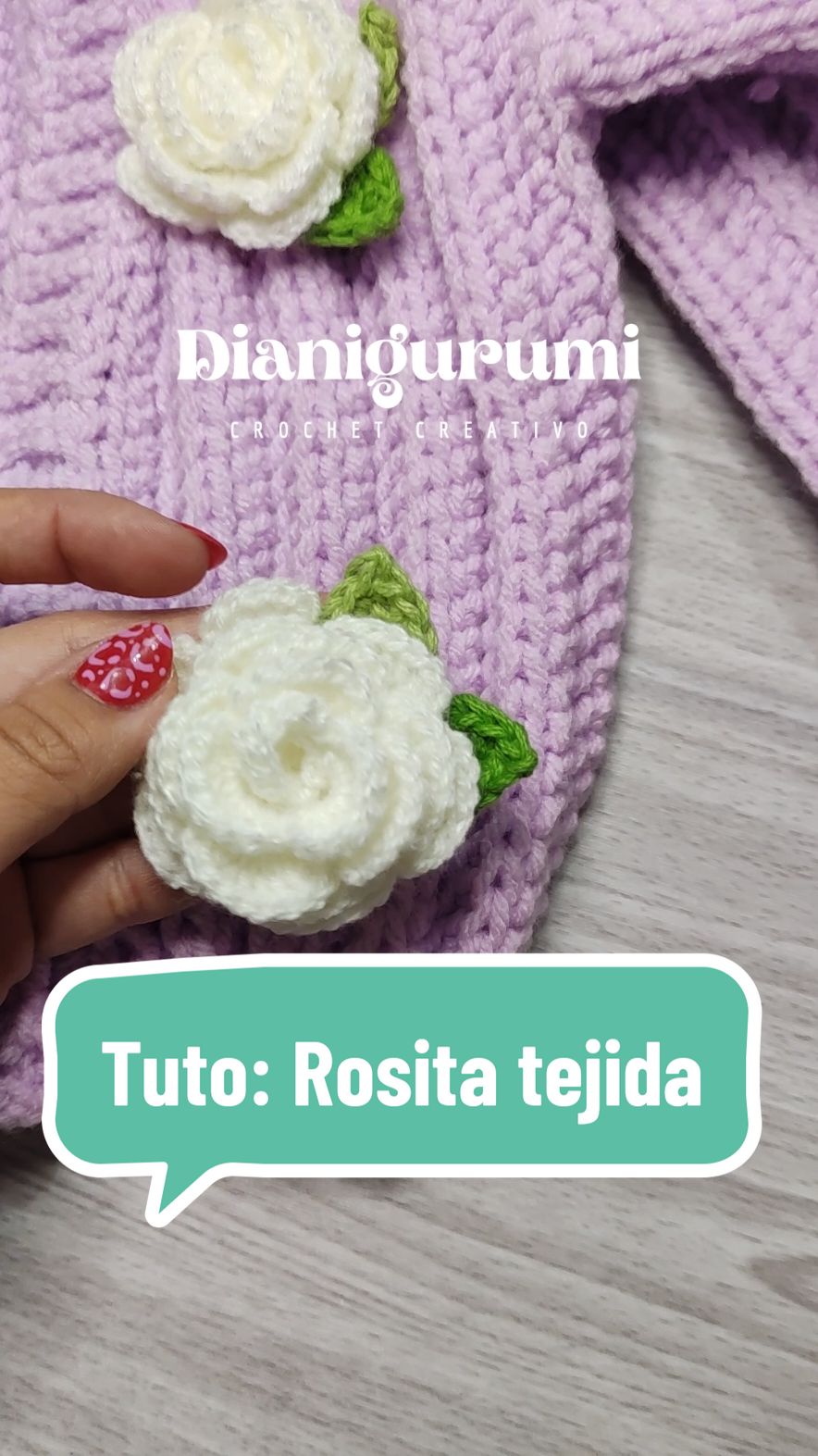 ¡Aprende conmigo a tejer está rosita tejida lindísima para ponerla en prenditas tejidas o chamarras! 🌹🤌🏻✨#crochet #tejido #hechoamano 