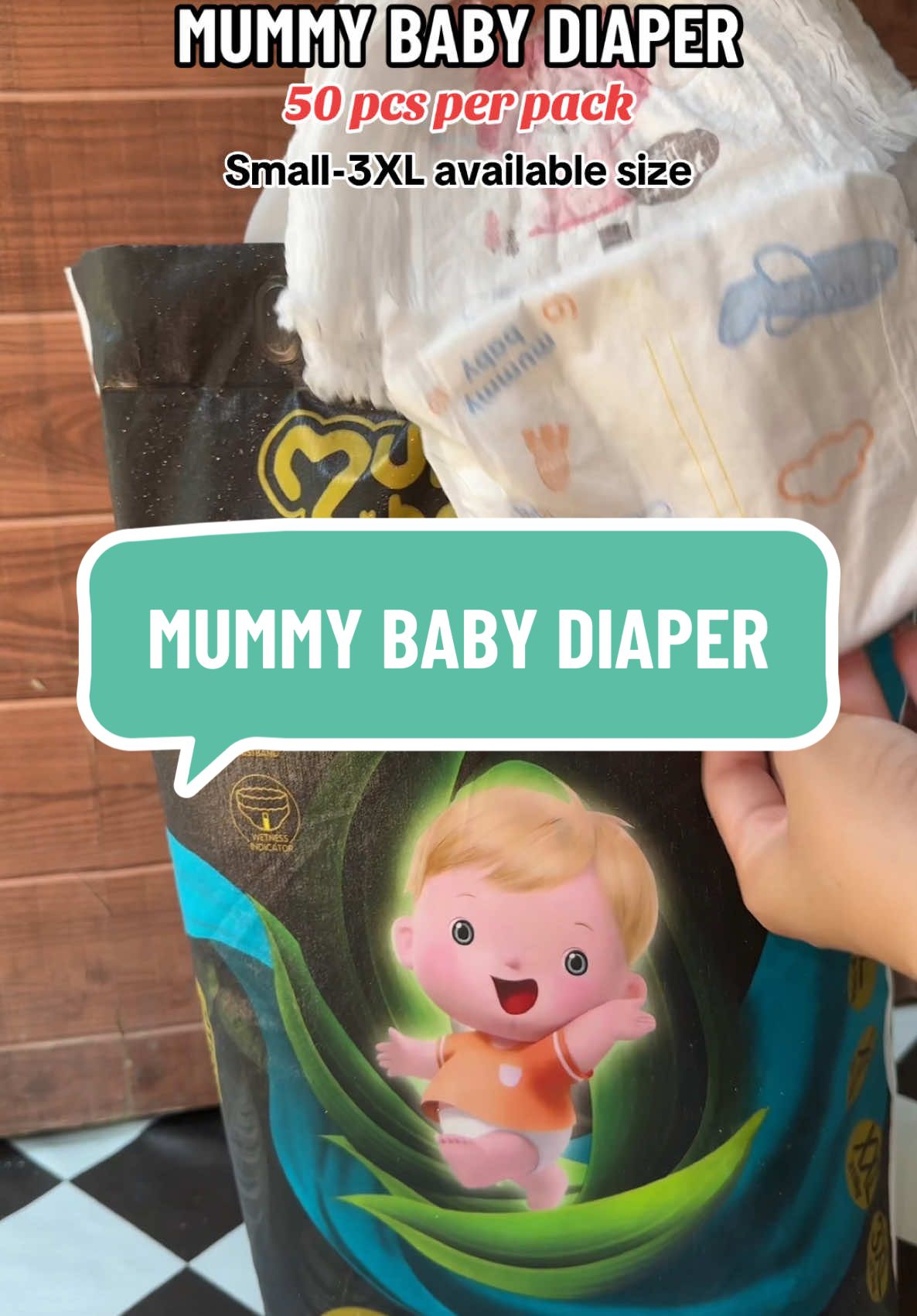 Ganda din ng quality ng diaper na to mga mii #mummybaby #mummybabydiaper #50pcsdiaper #babydiaper 