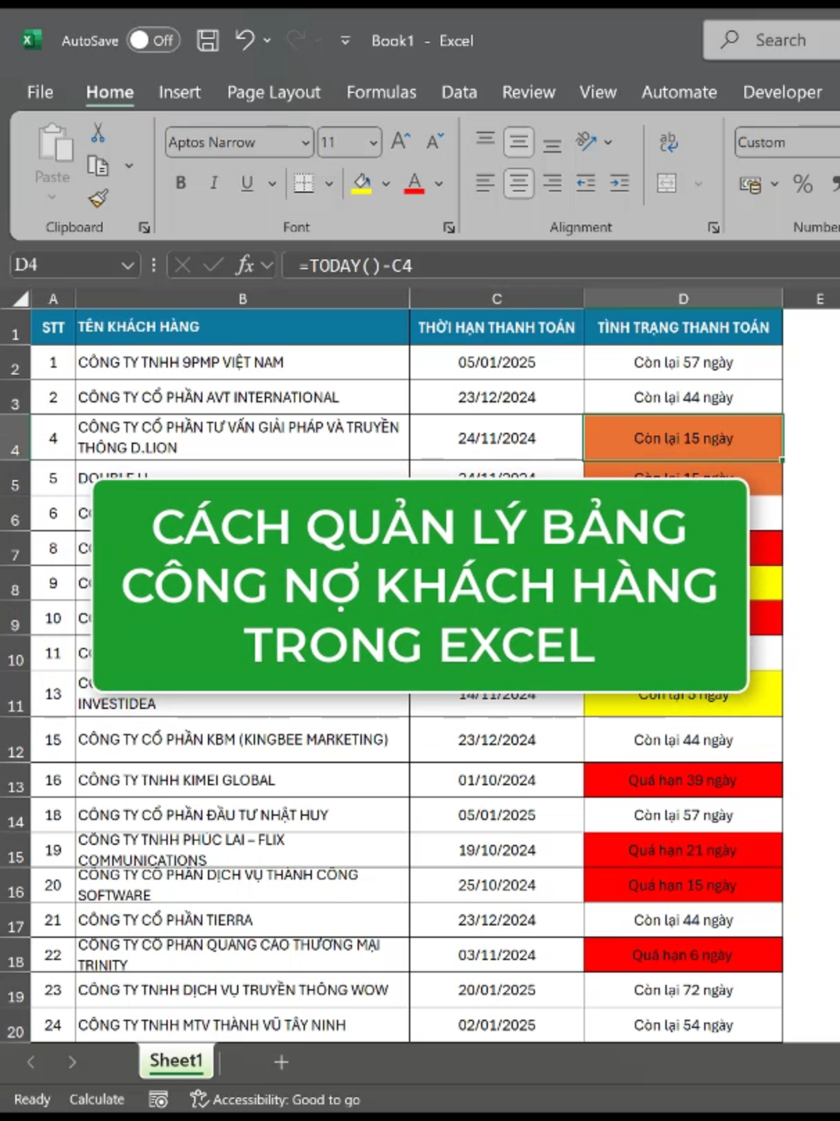 Cách quản lý bảng công nợ khách hàng hiệu quả #LearnOnTikTok #excel #exceltips #tinhocvanphong #xuhuong #tinhocvuii #word #powerpoint #office