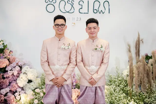 To our love that grows stronger with each passing year, Happy Wedding Anniversary @vey choy #Love #gay #gaycouplegoals #wedding #cambodia 