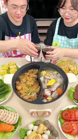 Nồi lẩu điện 2 ngăn dung tích 5l có thể chiên xào, rán đồ ăn #noilaudien2ngan #noilaudien #noilaudiendanang 