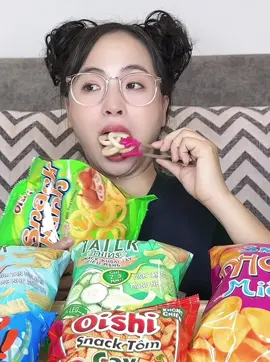 Bim bim Oishi vị Hành 🧅 #tuyetruoi #tuyetruoimukbang 