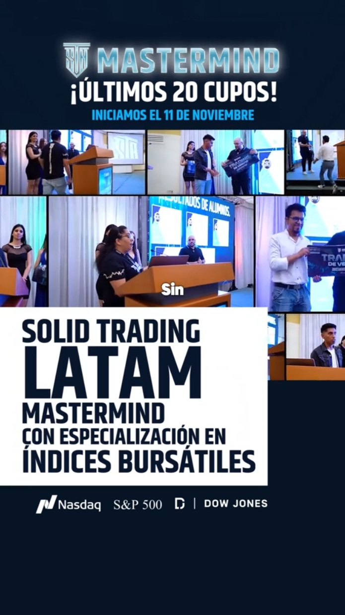 Estamos a nada de iniciar la última mastermind del año y aún estás a tiempo de ser parte. 11-11 una fecha especial para empezar a cumplir nuestros sueños. #mastermind #TradingDeVerdad #trading #solidtrading #solidtradinglatam #comunidadtrading 