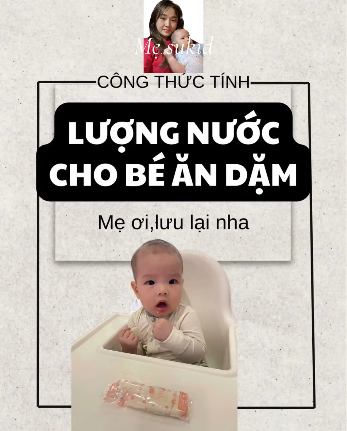 Bắt đầu cho con ăn dặm bé hay bị bón nếu không bổ sung đủ nước nhé #mẹbỉmsữa #beyeu #xuhuongtiktok #andamcungcon 