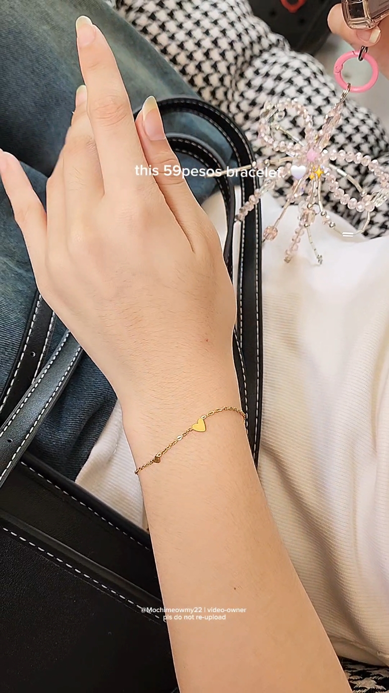 minimalists heart bracelet 🤍 #bracelet #goldbracelet #braceletforwomen #nontarnish #fyp 