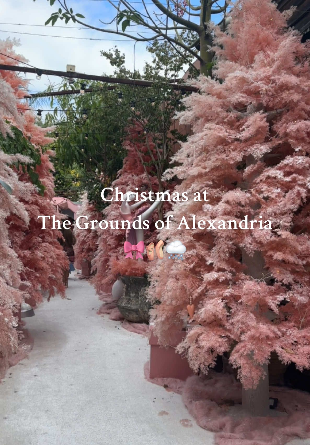 Christmas came early at the grounds 🥹 #thegroundsofalexandria #christmas #pinkchristmas #snow #thegrounds #sydney #australia #pink #christmastree #ballerina 