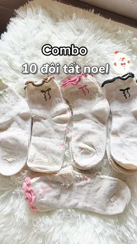 Set 10 đôi tất  noel cổ cao⭐️✨#tất #tatcocao #tâst10doitattroncocao #xuhuong #thinhhanh #xh #review #viral 