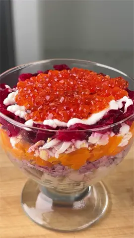 #VNVideoEditor                                      The best salad recipe - Royal Herring     My FRIENDS please LIKE, SHARE and COMMENT the VIDEO. It's gonna help a LOT! THANK YOU ALL! ❤ I TRIED ALL THE RECIPES FOR HERRING SALAD AND FOUND THE BEST!  INGREDIENTS: ●200-250 g herring (2 fillets) ●300 g boiled (in their jacket) or baked potatoes ●Boiled carrots 1 pc. ●Boiled or baked beets 2 pcs. ●Eggs - 2 pcs ●180 g Red caviar  ●60 g blue onion ●Mayonnaise - 2-3 tbsp. ●Salt Bon appetit! The recipe in your language is available in the description, 💖🇺🇦🇵🇱🇩🇪🇺🇸🇫🇰🇪🇸🇵🇹🇮🇹🇷🇴 🇷🇸🇭🇷🇱🇻🇸🇮🇨🇿🇫🇮🇸🇪🇩🇰🇳🇴 🇯🇵 🇬🇷 🇮🇱🇰🇿🇰🇬🇱🇻 if it is not there, write to me, I will be happy to send it to you.                #herringrecipe  #herringsalad #newyearsalad #salad #saladrecipe #saladwithbeet #saladwith #holidaysaladrecipe 