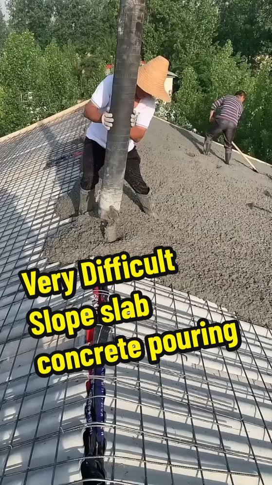 very Difficult Slope slab concrete pouring #slab #concretework #concrete #slope #difficult #fypage 