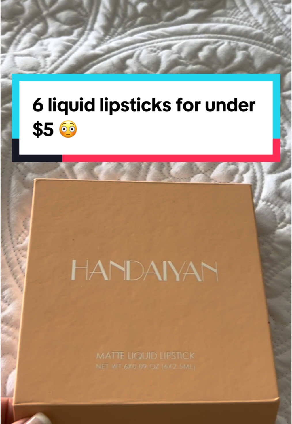 6 liquid lipsticks for under $5! Perfect gift idea! #liquidlipstick #lipstick #tiktokshopcybermonday #tiktokshopblackfriday #falldealsforyou #autumnfashion  #holidaydealsforyou #tiktokshopholidayhaul #creatorsearchinsights #TikTokShop 