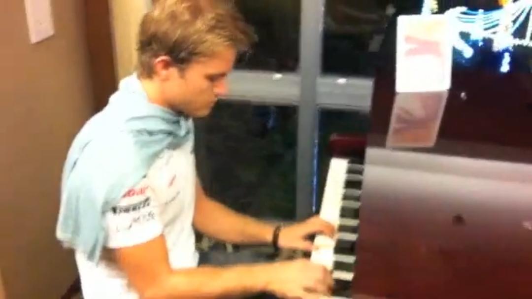 Nico Rosberg playing the piano before a Mercedes-Benz Sponsoring Event, 2012 