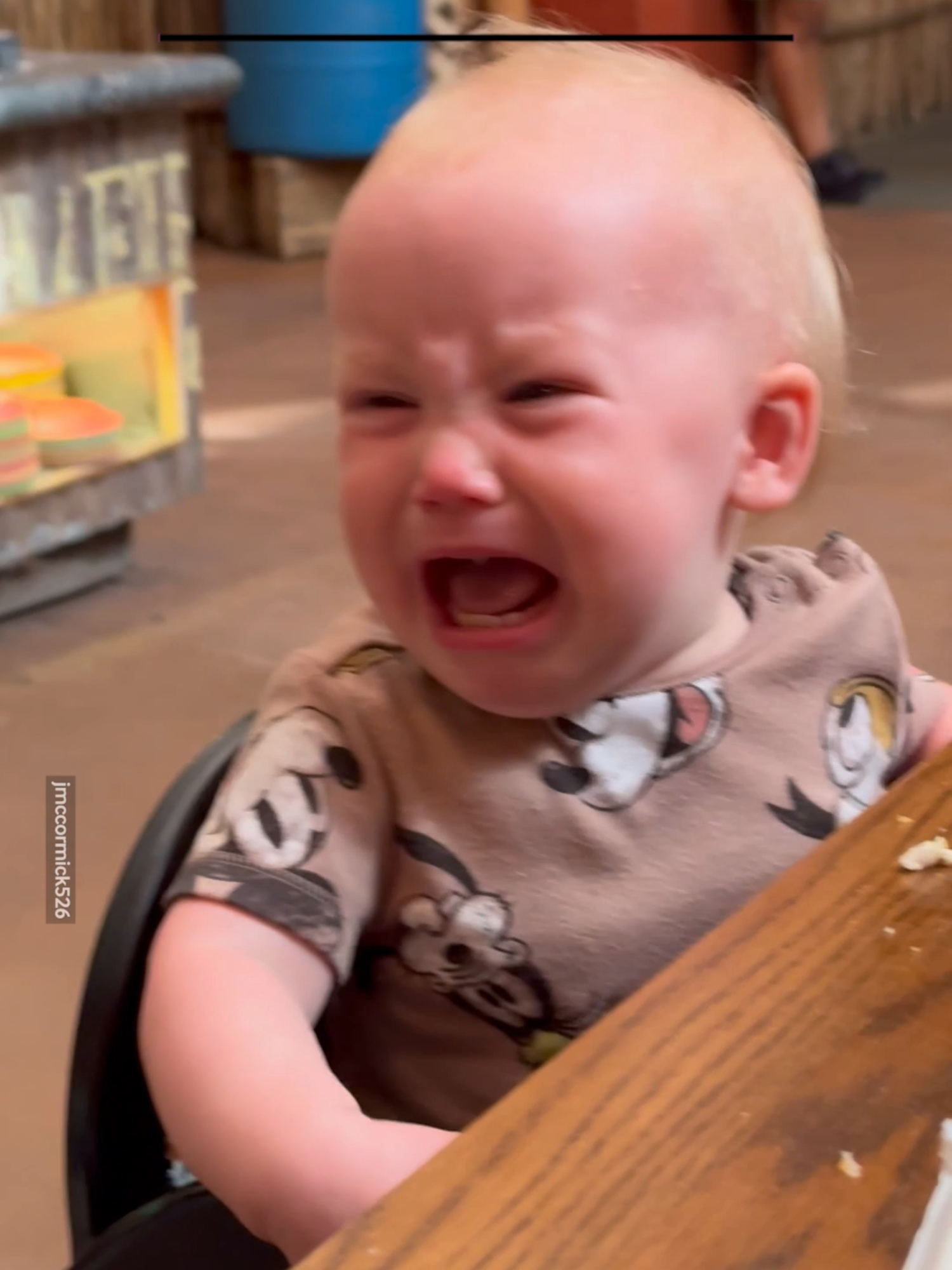 Someone's Not A Fan Of Mickey 😂 #babies #kidstiktok #funnykids #mickeymouse #scared #fail #disney #cry #crying #funnymoment #characterbreakfast #fyp