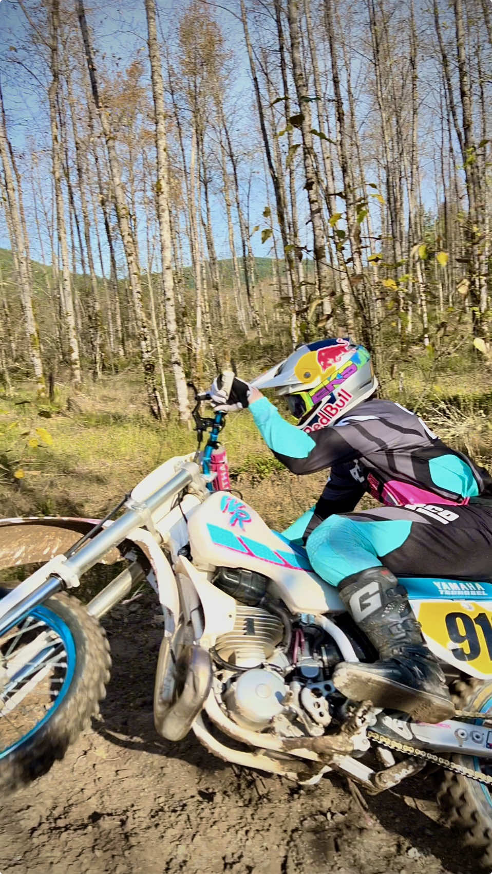 Letting the 1992 WR500 eat out at Camp 54 with the @MotoSport.com crew 🔥 Out of all the old school air-cooled big-bores, which one is your pick? #WR500 #yamaha #2stroke