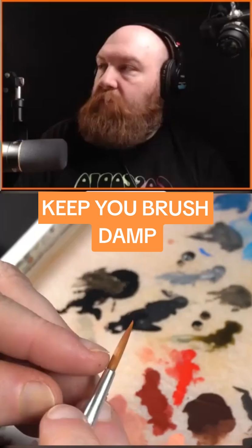 This is why you want to keep your brush damp when loading paint. #minipainting #paintingminiatures #warhammer40k #gamesworkshop #warhammercommunity #ageofsigmar #tips #advice 