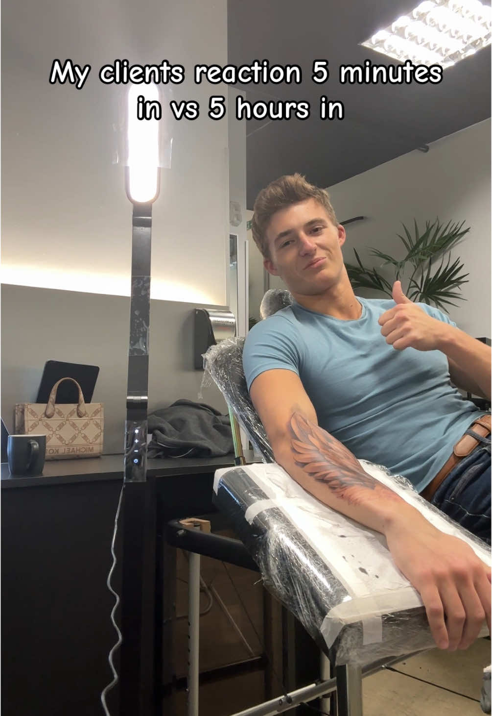 My clients reaction to his first ever tattoo #tattooartistlondon #tattooartistsoftiktok #tattooartistinlondon #tattooreaction #tattooreactions 