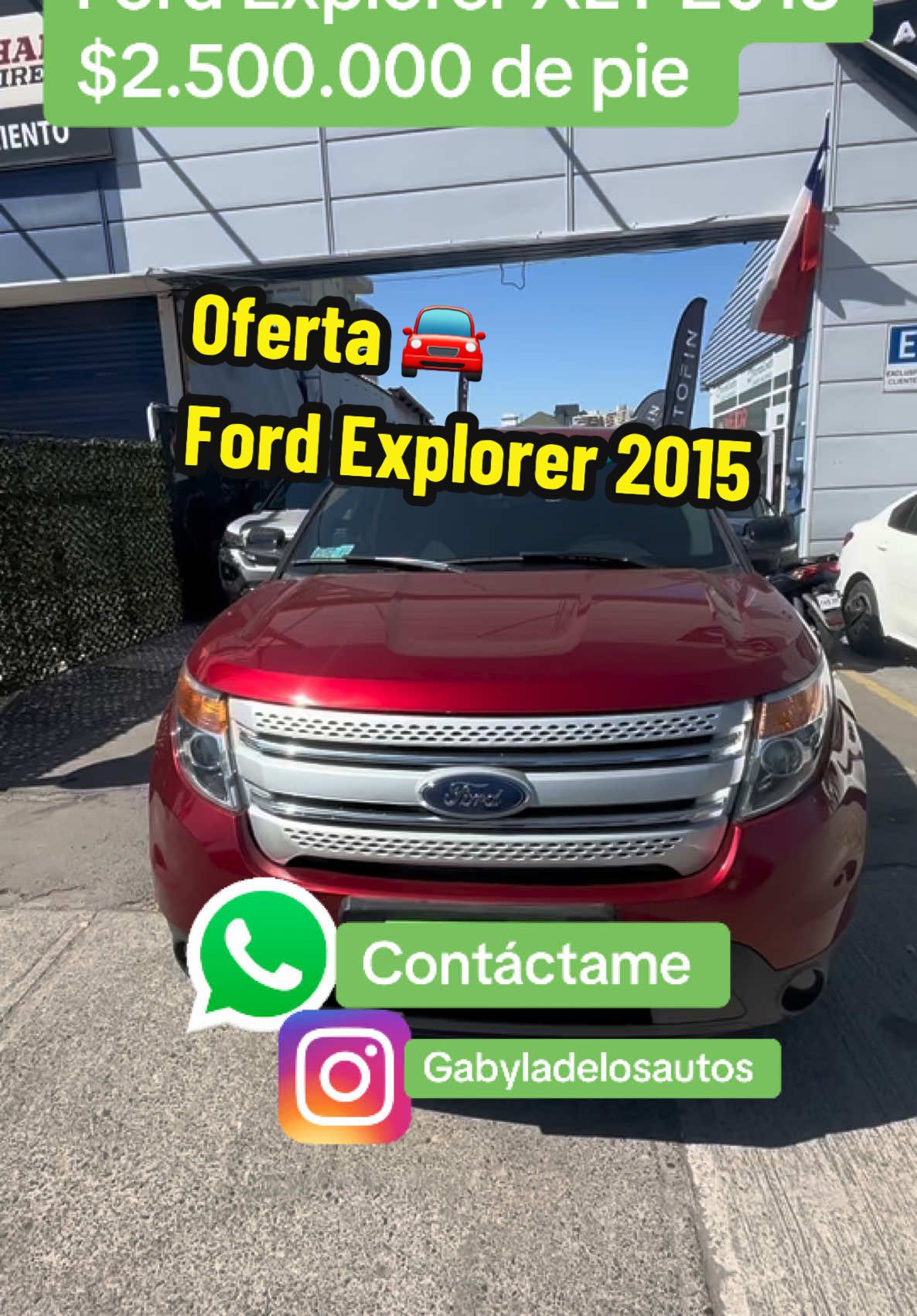 Ford Explorer XLT 3.5 At 2015🚗 💰Pie $2.500.000 📆Año: 201 🛤️ Kilometraje: 104.000 ⛽ Combustible: Bencina  contáctame📲  Recibimos tu vehículo en parte de pago, vale vista, transferencia, tarjeta de crédito  #autos #autossantiago #chileautos #santiagodechile #compramostuauto #creditoautomotriz #comprasegura #tarjetadecredito #jyrautos #creditofacil #creditoseguro #creditoalamano #cotizatuauto #consignacion #facil #rapido #seguro #vendetuauto #ford #audi #mazda #nissan #kia #renault #chery #mg #autosalmejorprecio #autoenventa cochesusados #automotriz #silverado