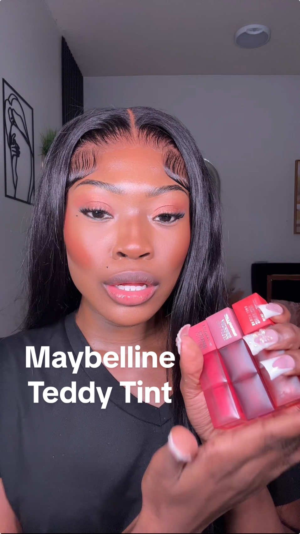 Teddy Tint is from @Maybelline NY    ✨Colors✨ Lip tint 1: 55 knee high Lip tint 2: 40 petal core Lip tint 3: 30 coquettish  #maybelline #teddytint #lipstain #longlastinglipstick #makeup #lipsticklover #blurredlips  