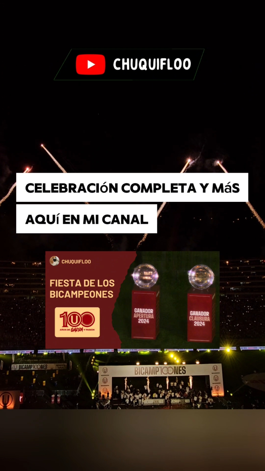 ¡LA FIESTA Y CELEBRACIÓN COMPLETA EN MI CANAL! 💛❤️ #universitariodedeportes #100añosdelunicogrande #bicamp100nes #bicampeones #ydaleu #lau #trincheranorte #chuquifloo #fiestadelosbicampeones #centenariu #lima #estadiomonumentalu 