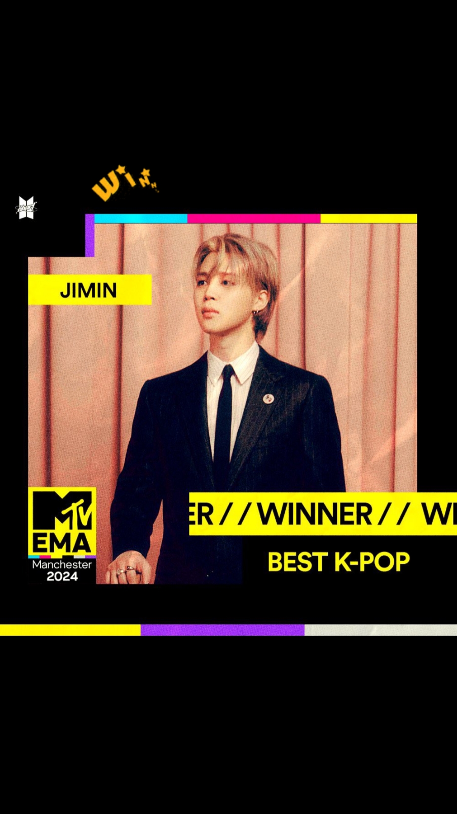 CONGRATULATIONS JIMIN  JIMIN BEST KPOP ACT #MTVEMAs #JIMIN #ParkJimin #JIMIN_MUSE #MTVEMA #BESTKPOP #winner 