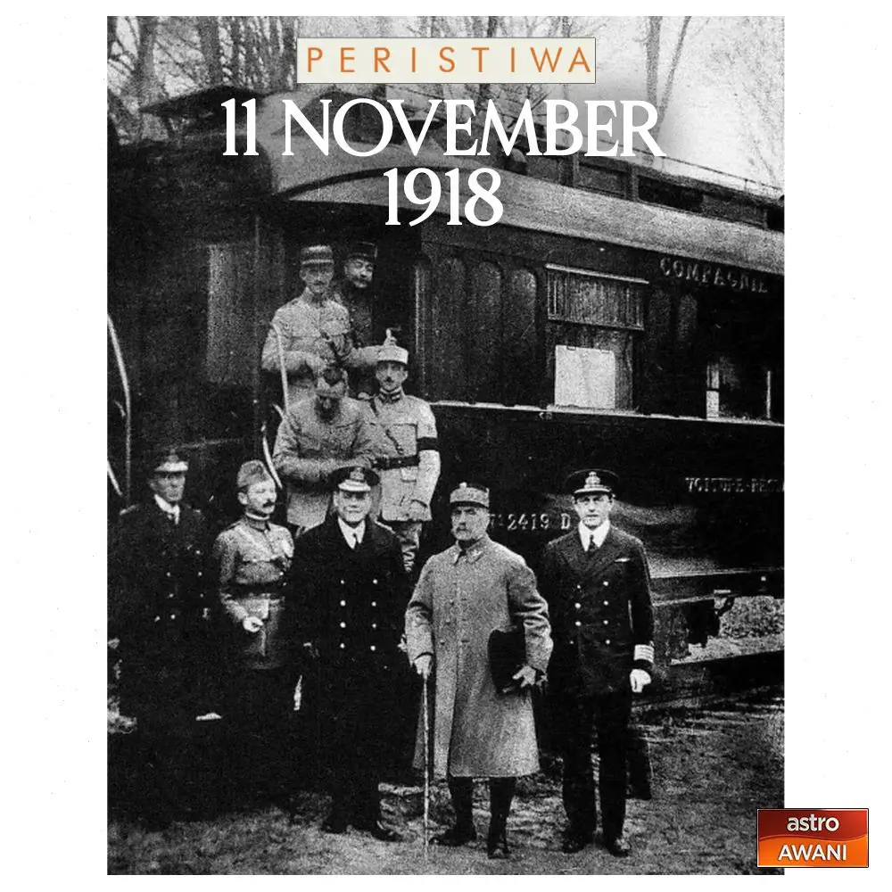 Hari ini 106 tahun yang lalu, Perang Dunia I berakhir dengan perjanjian gencatan senjata. Pewaris Empayar Austria-Hungary, Archduke Franz Ferdinand & isterinya ditembak mati di Sarajevo pada 28 Jun 1914 oleh nasionalis Serbia yang mendesak pembebasan Bosnia & Herzegovina daripada pemerintahan empayar itu. Austria-Hungary dibelakangi Jerman mengisytihar perang ke atas Serbia pada 28 Julai.  Rusia masuk menyokong Serbia bersama Perancis, Britain & Itali sebagai angkatan Bersekutu/Entente, sementara Austria-Hungary & Jerman disertai Uthmaniyah membentuk Kuasa Tengah. Konflik yang disangka singkat berlanjutan, semakin lama semakin banyak negara terlibat. Kempen demi kempen di 4 perbatasan utama berlangsung, hingga semua pihak berdepan kekurangan tenaga manusia & tekanan ekonomi memasuki 1916. Sekatan laut Jerman pada 1917 untuk menghalang bekalan dari AS, mengheret negara itu menyertai perang. Di Rusia, Bolshevik merampas kuasa daripada monarki dalam Revolusi Oktober 1917 lalu menarik diri daripada perang pada Mac 1918. Walau Jerman berjaya di peringkat awal, kemaraannya terhenti pada Ogos 1918 tatkala Entente yang diperkuat AS melancarkan Serangan 100 Hari. Di penghujung 1918, Bulgaria, Uthmaniyah & Austria-Hungary setuju untuk gencatan senjata. Susulan itu, Jerman yang keseorangan akhirnya setuju untuk ikut sama. Pada jam 5 pagi 11 November 1918, perjanjian gencatan senjata ditandatangani Panglima Tertinggi Bersekutu, Marshal Perancis Ferdinand Foch di dalam sebuah gerabak kereta api di Le Francport dekat Compiégne, Perancis (gambar). Ia berkuatkuasa pada 11 pagi itu Waktu Eropah Tengah (CET). Selepas 4 tahun, 3 bulan & 2 minggu, tamatlah 'Perang Besar' yang mengorbankan 9 juta nyawa & mencederakan 23 juta lagi. Sekitar 8 juta orang awam mati akibat penyakit, kebuluran & penderitaan emosi. Jerman menyerah kalah secara rasminya menerusi Perjanjian Versailles pada 28 Jun 1919. Bagaimanapun, syarat-syarat berat yang dikenakan ke atas Jerman menjadi asas kepada meletusnya Perang Dunia II. Sumber: History, Britannica #PeristiwaHariIni