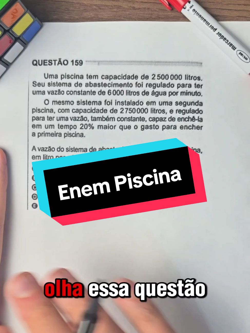 Questão Enem 2024 piscina #matematica #educação #enem2024 #Enem 