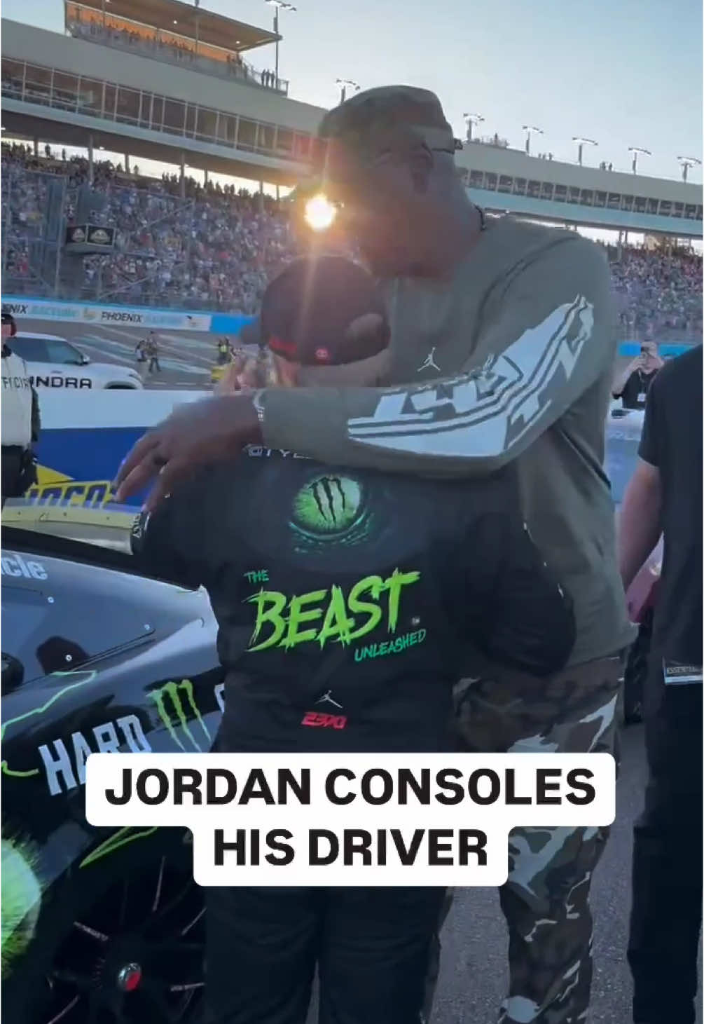 MJ showing support to his driver after championship race 👏💯 #michaeljordan #mj #nascar #racing 