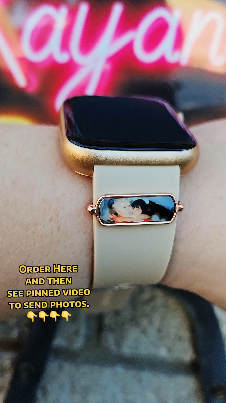 After you order please see pinned video to send photos. 🫂❤️ #holidayhauls #christmas2024 #christmasgifts #tiktokshopcybermonday #tiktokshopblackfriday #falldealsforyou #photocharm #watchhacks #smartwatchaccessories #photoaccessories #photocharm #watchband #watchcharm #smartwatch #photojewelry #meaningfulgifts 