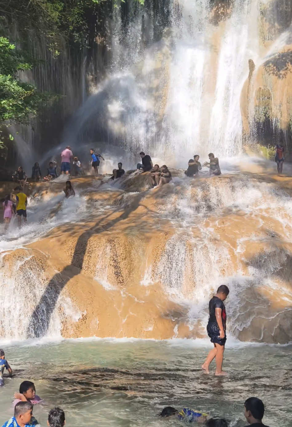 Erawan Waterfall in Kanchanaburi 🤩 #buzzinpattaya #videoviral #tiktokviral #fypage #kanchanaburi #thailand🇹🇭 #thailandtiktok #kanchanaburithailand #erawanwaterfalls #waterfall #thailandwaterfall 