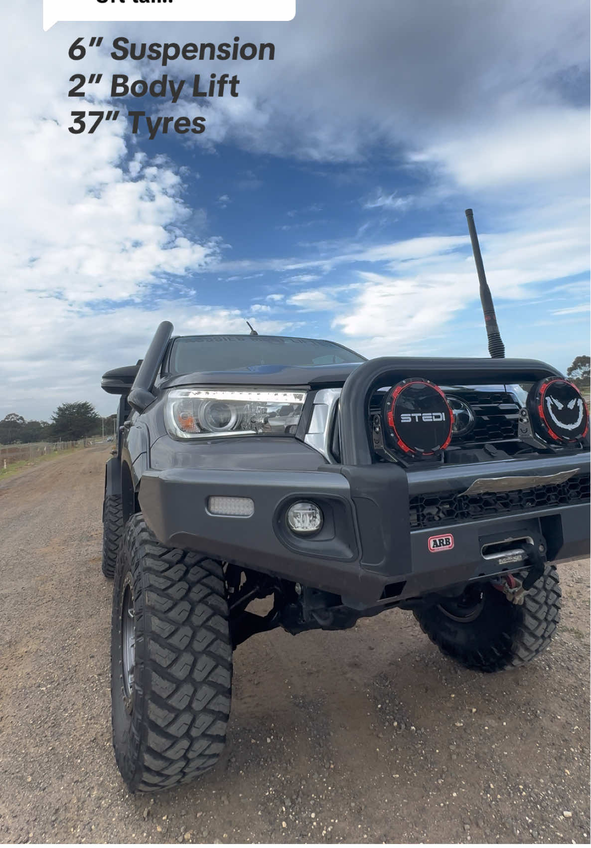 Replying to @Mr_Big_Time its not small.. and im not short..  Instagram page name is “ Aussies Most Lifted “ for no reason 🫡 #hilux #hiluxn80 #hiluxrevo #hilux4x4 #hiluxownersclub #4x4 #staylifted #modifiedhiluxn80 #modifiedhilux #hiluxn80on37s #foryou #lifted #4wd #37s #aussiesmostlifted 