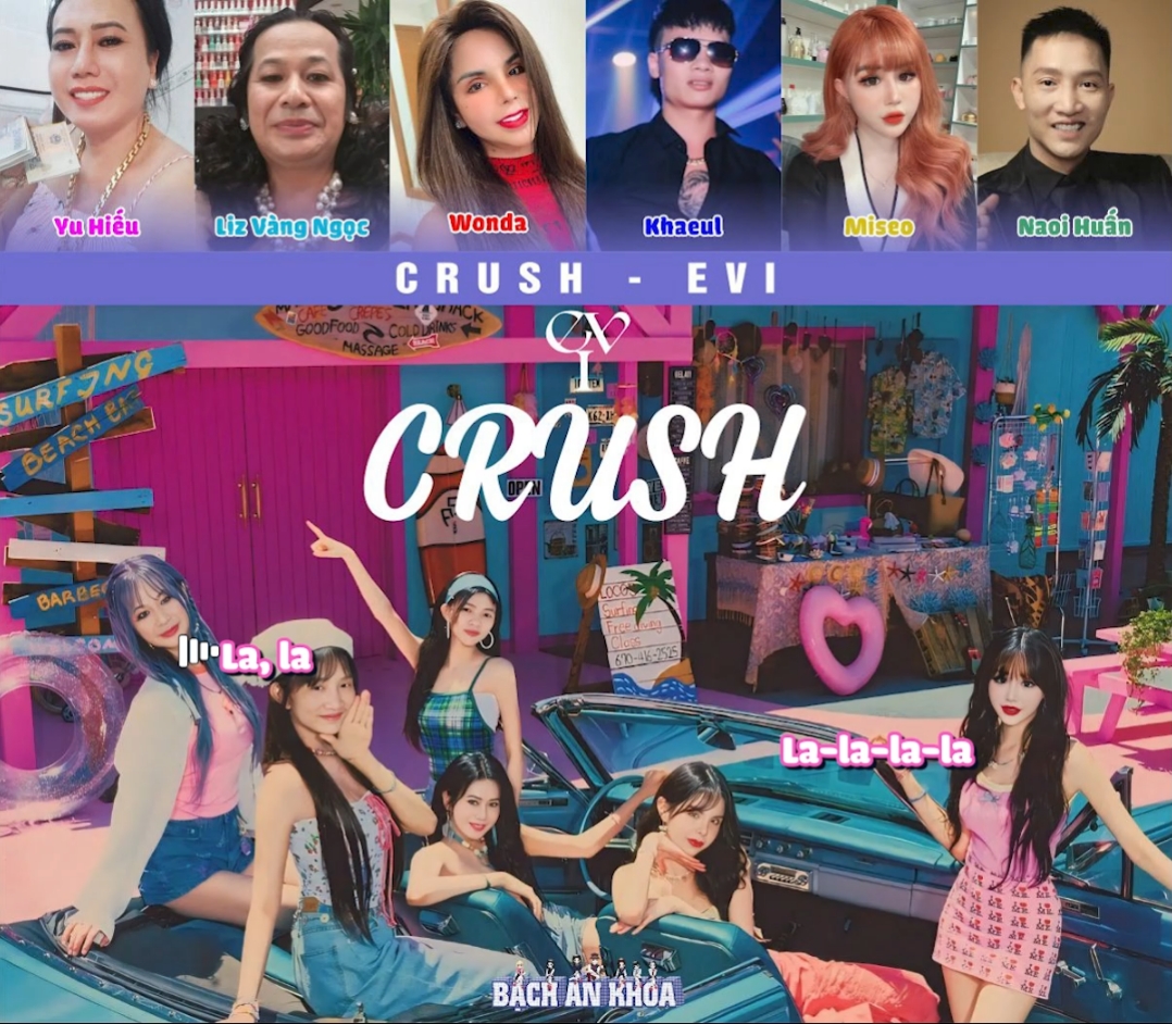 CRUSH - EVI (Linda, Khá Bảnh, Huấn Hoa Hồng, Trần My, Cô Minh Hiếu, Cô Ba Vàng Ngọc) #ive #crush #aivoice #xh #fyp 