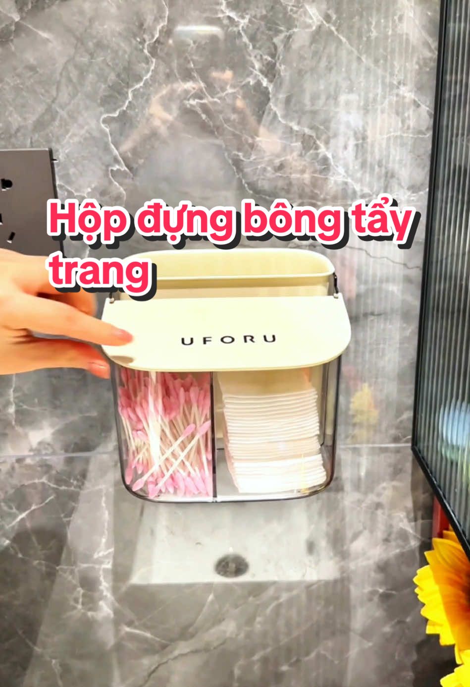Hộp đựng bông tẩy trang treo tường chống nước, chống bụi bẩn #hopdungbongtaytrang #hopdungbongtaytranggantuong #bongtaytrang #hopdungbongtaytrangconap 