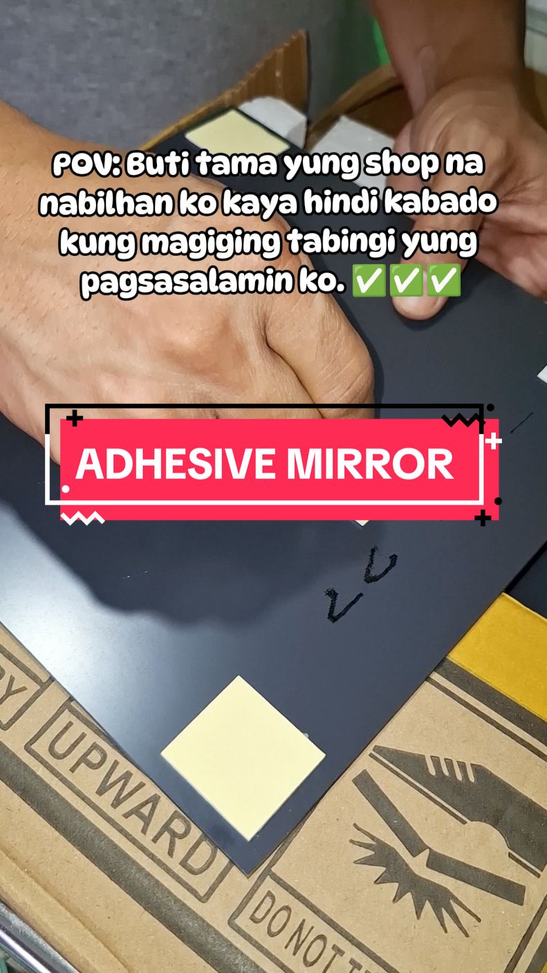 Buti nalang tamang shop nabilhan ko kaya hindi tabingi mga mukha namin. 😍😍😍 #glassmirror #mirror #adhesivemirror #mustbuy #tiktokfinds #tiktokmademebuyit #recosniey #fyp #viral #trending 