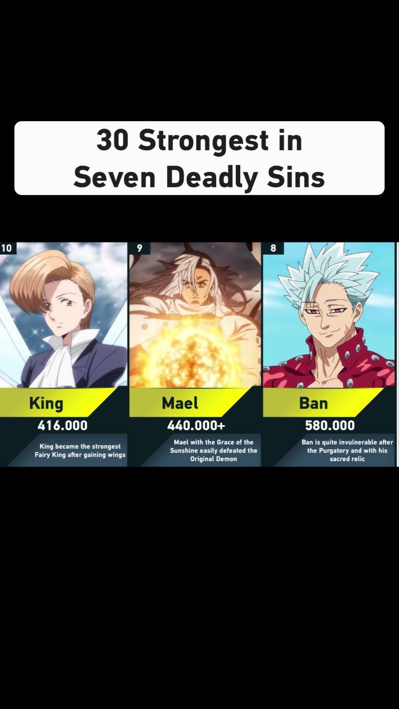 Strongest Seven Deadly Sins Characters YouTube Channel: Eva Sariel #anime #sevendeadlysins #nanatsunotaizai 