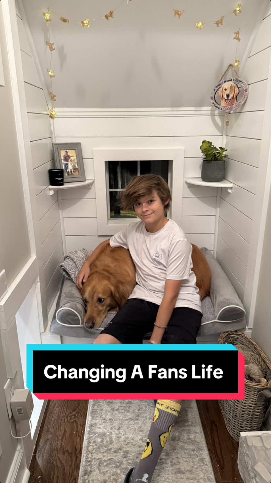 Meet Luke, a 12-year-old superfan with an incredible story that’ll tug at your heartstrings. We thought we were just meeting a fan… but little did we know his story… #dog #goldenretriever