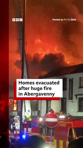 No-one was injured in the blaze, which destroyed buildings and took more than 100 firefighters to tackle. #Abergavenny #Wales #SouthWales #Monmouthshire #Firefighters #Fire #HouseFire #HighStreet #BBCNews