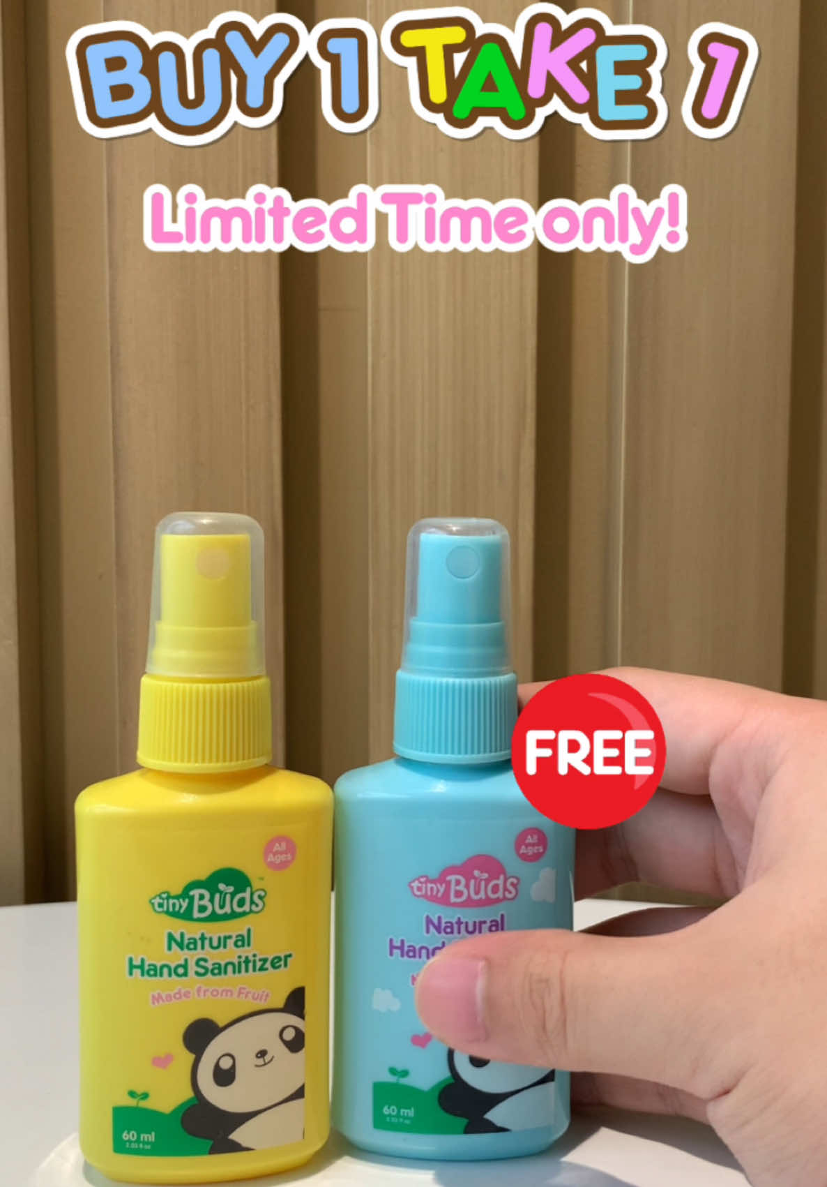 BUY 1 TAKE 1 for your favorite fruity hand sanitizers for limited time only! #tinybudsbaby #1111brandfiesta #TiktokShop11PaskongPanalo #tinybudsbaby #tinybuds1111 
