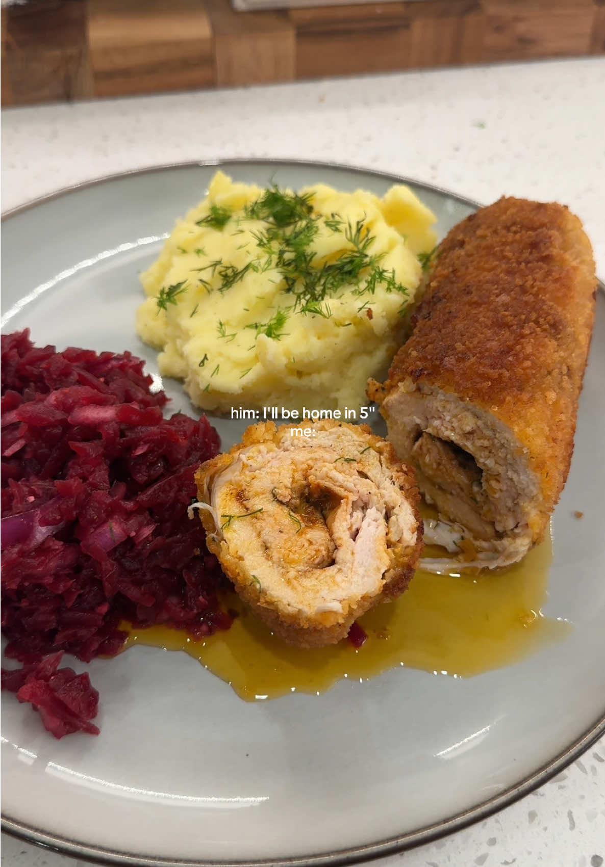 his favorite chicken de volaille ✨   #quickrecipes #dinner #quickdinnerideas #cookingformyhusband  #fyp #cooking #EasyRecipe #chickendinner #chickendish #chickendevolaille #dewolaj #polishfood #marriedlifebelike